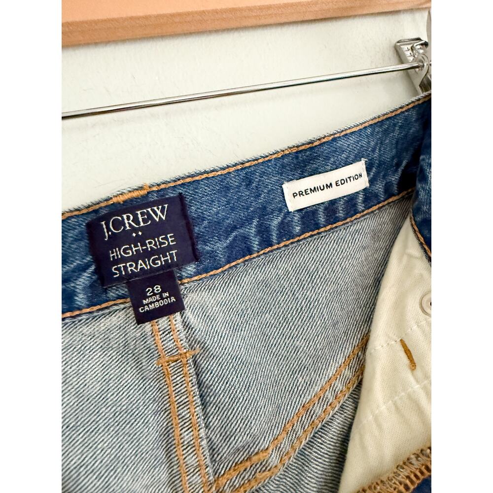 J.Crew Factory | Premium Edition high-rise straight jean | Sz 28 - Picture 4 of 8